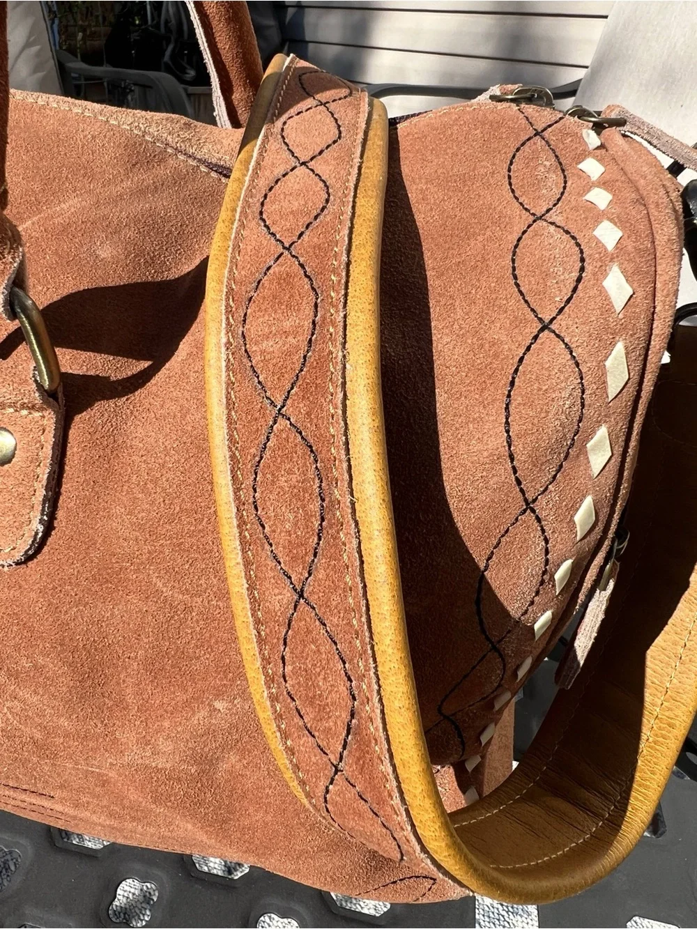 Buckskin Suede Leather Duffel Carryon Bag